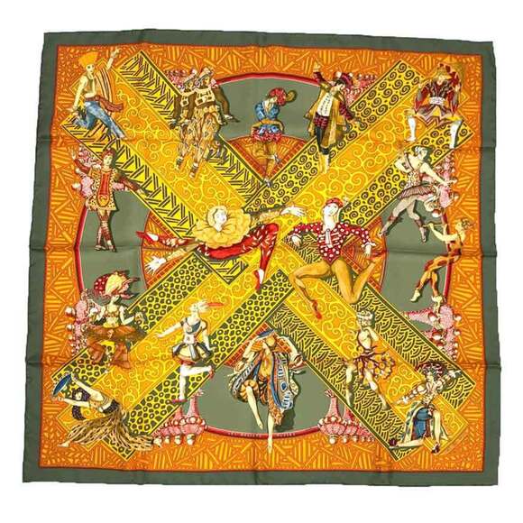 HERMES Authentic Orange Silk Scarf - Picture 1 of 2